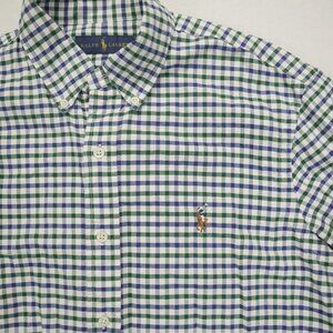 Polo Ralph Lauren Men’s Plaid Green Long Sleeve Button Down M Nude Pony Shirt